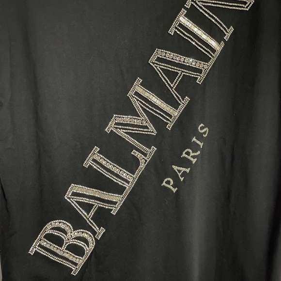 Authentic Balmain Crystal Logo T-shirt Size Small - Picture 3 of 11